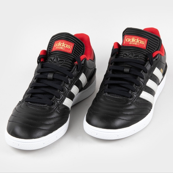 NWT Adidas Busenitz Men's Black, Red‎ And White Sneakers Size 9 - Picture 1 of 9